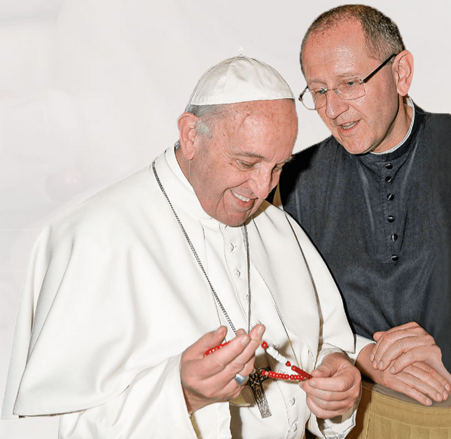 Pater Wallner bei Papst Franziskus