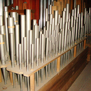 Deutsch Schützen - Pfarrkirche St. Maria Namen / Karl Kastl Pfeifen des Manualwerks.