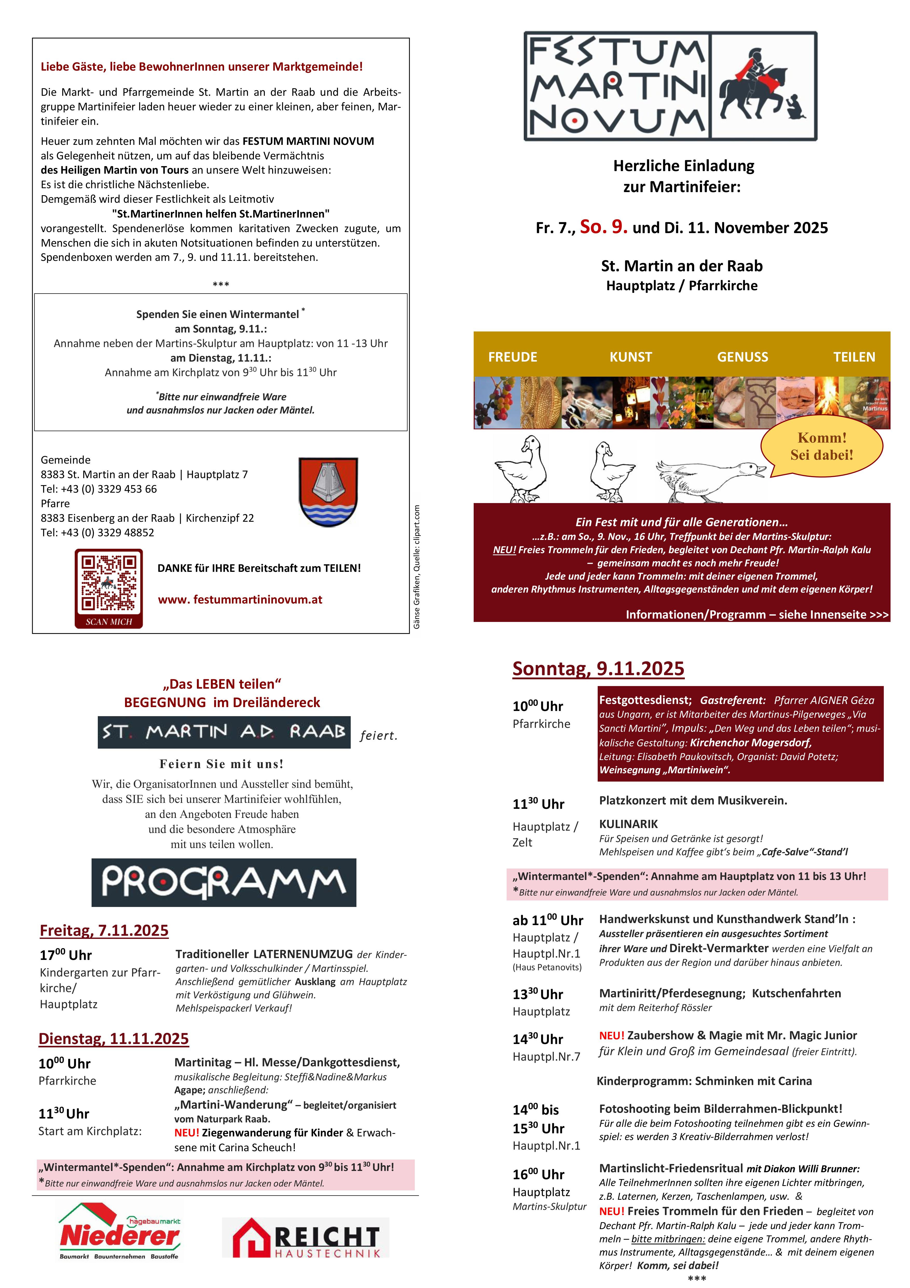 Folder Festum Martini Novum 2025 / Arbeitsgruppe FMN