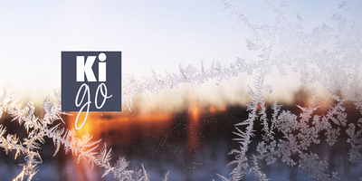 Eisblumen auf einem Fenster.